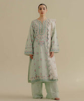 Lawn-3PC Embroidered Shirt with Digital Printed Jacquard Dupatta-1386